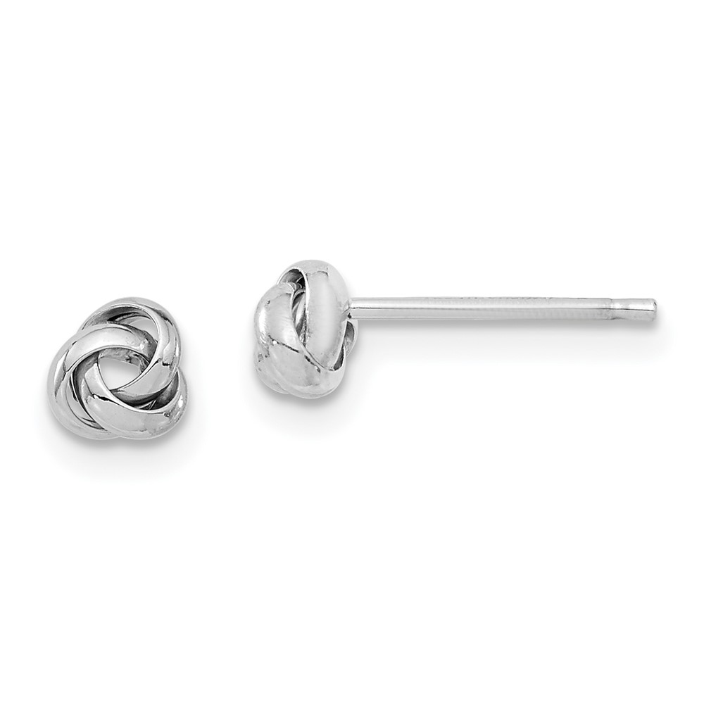 14k White Gold Polished Love Knot Post Earrings (TL1044)