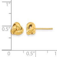 14K 7mm Yellow Gold Polished Love Knot Post Earrings view 4