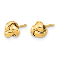 14K 6.5mm Yellow Gold Polished Love Knot Post Earrings view 2