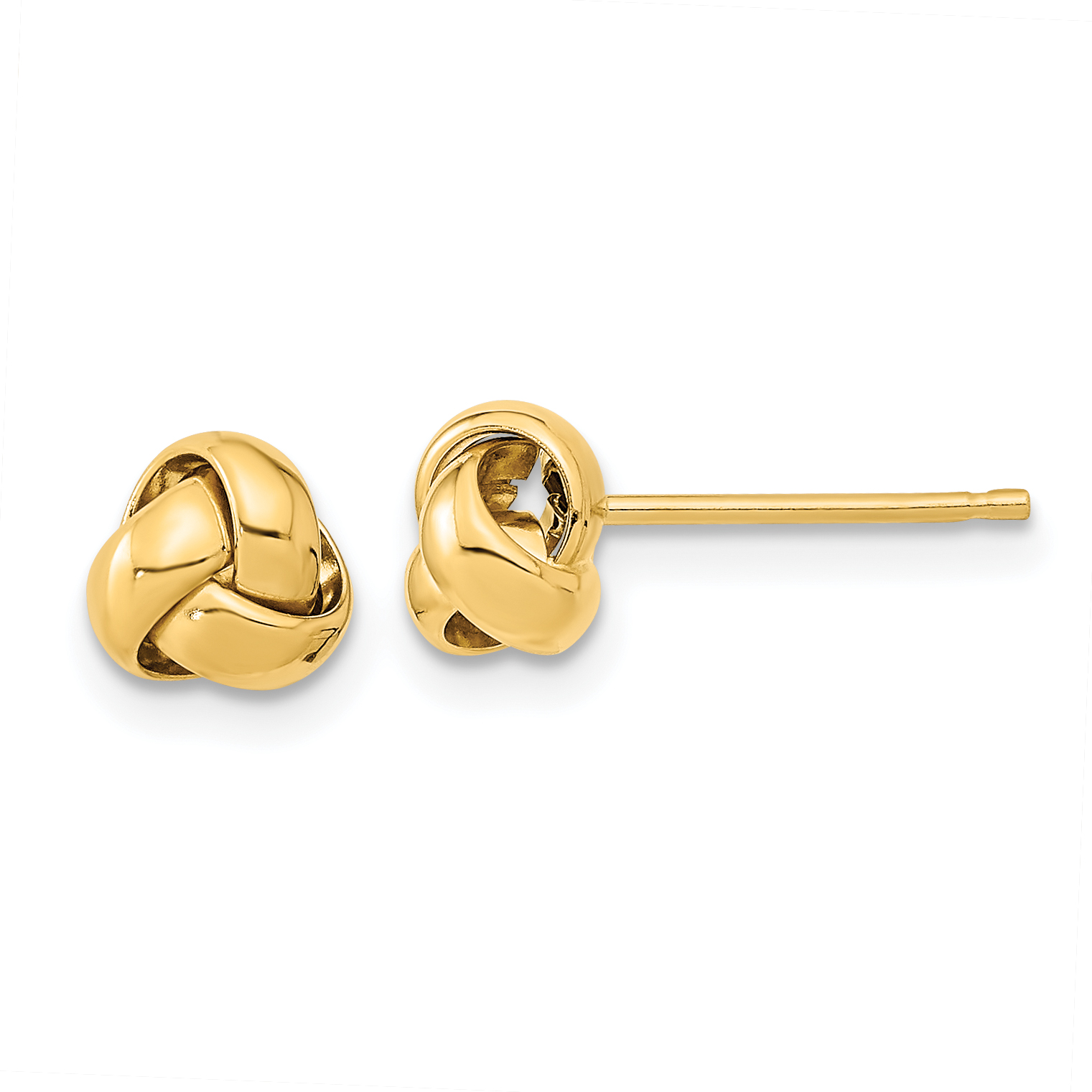 14k Gold Polished Love Knot Post Earrings (TL1046)