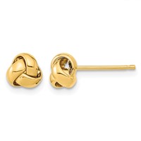 14K 6.5mm Yellow Gold Polished Love Knot Post Earrings view 1
