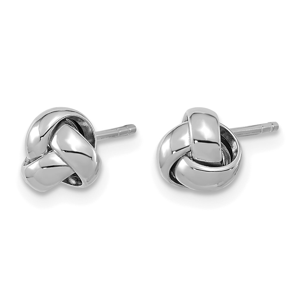 14k White Gold Polished Love Knot Post Earrings (TL1046W)