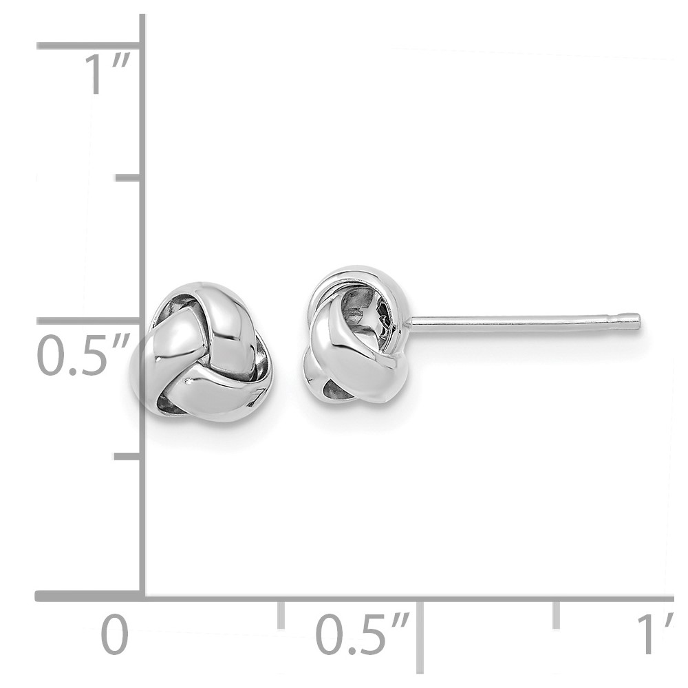14k White Gold Polished Love Knot Post Earrings (TL1046W)