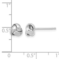 14K White Gold 6.5mm Polished Love Knot Post Earrings view 4