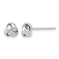 14K White Gold 6.5mm Polished Love Knot Post Earrings view 1