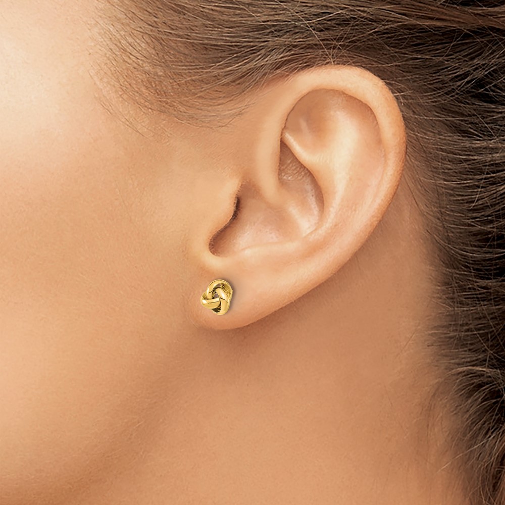 14K Polished Love Knot Post Earrings (TL1047)