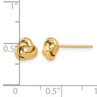 14K 6.5mm Yellow Gold Polished Love Knot Post Earrings view 4