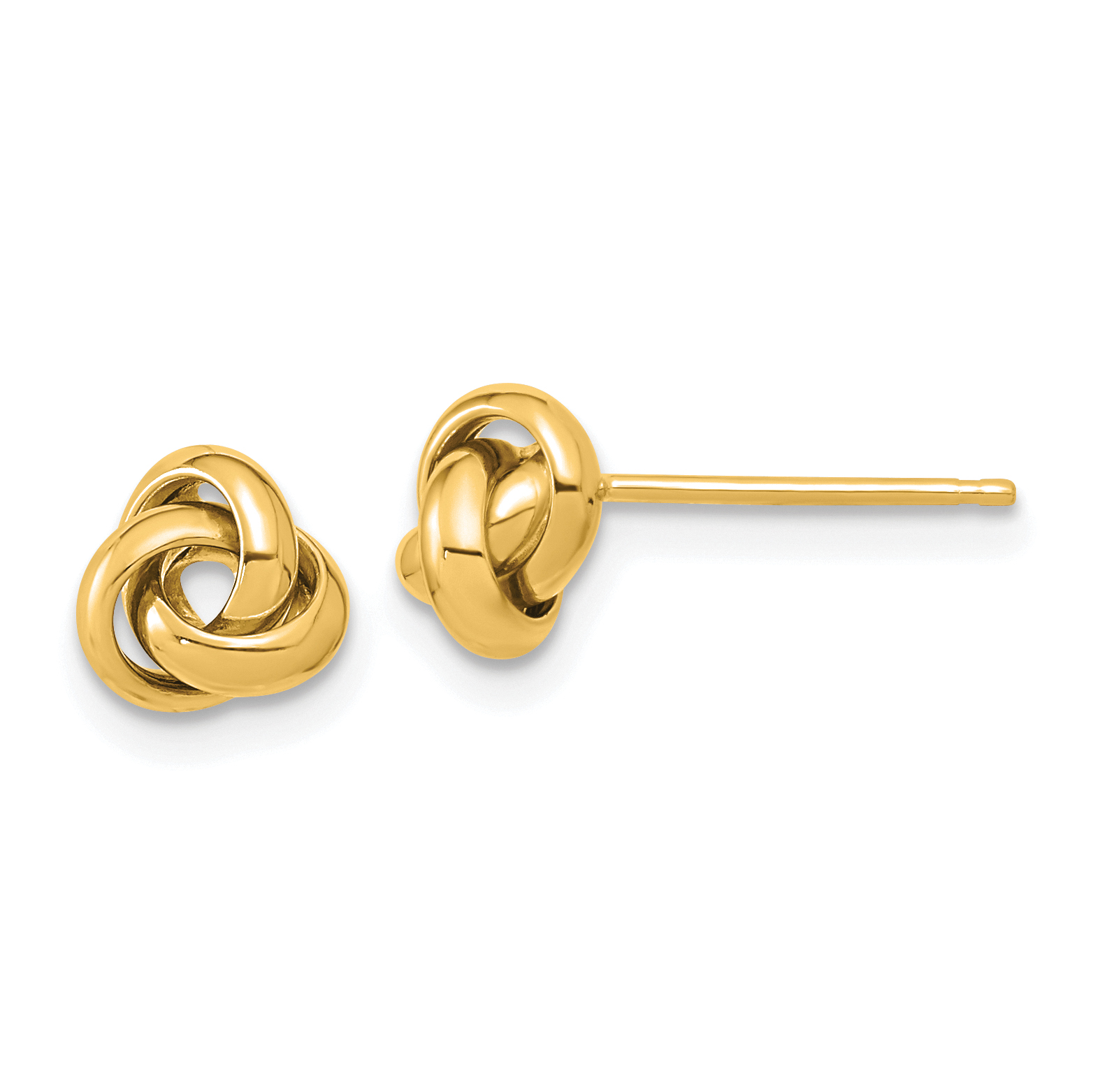 14K Polished Love Knot Post Earrings (TL1047)