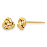 14K 6.5mm Yellow Gold Polished Love Knot Post Earrings view 1