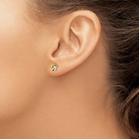 14K Two-tone 7mm Polished Love Knot Post Earrings view 4