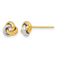 14K Two-tone 7mm Polished Love Knot Post Earrings view 1