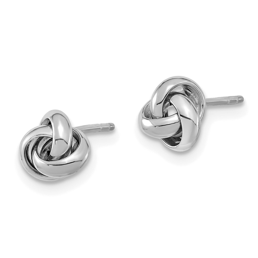 14k White Gold Polished Knot Post Earrings (TL1047W)