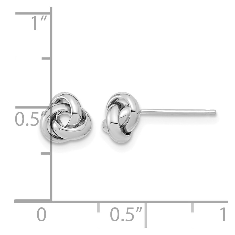14k White Gold Polished Knot Post Earrings (TL1047W)
