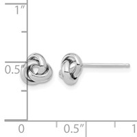 14K White Gold 6.5mm Polished Knot Post Earrings view 4