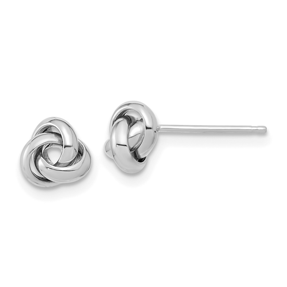 14k White Gold Polished Knot Post Earrings (TL1047W)
