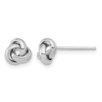 14K White Gold 6.5mm Polished Knot Post Earrings view 1