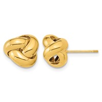 14K 11mm Yellow Gold Polished Love Knot Post Earrings view 1