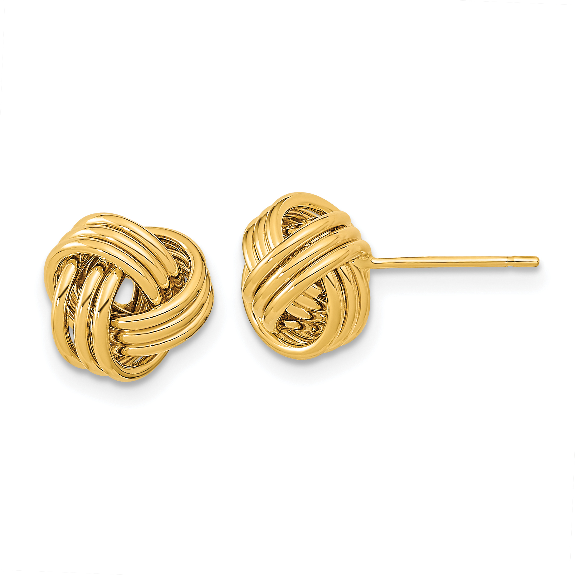 14k Polished Triple Love Knot Post Earrings (TL1050)
