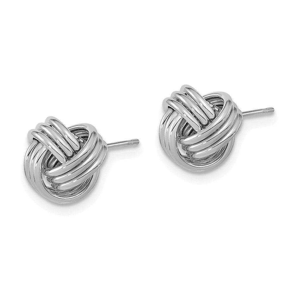 14k White Gold Polished Triple Love Knot Post Earrings (TL1050W)