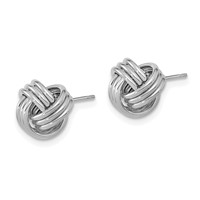 14K White Gold 10mm Polished Triple Love Knot Post Earrings view 2