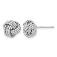 14K White Gold 10mm Polished Triple Love Knot Post Earrings view 1