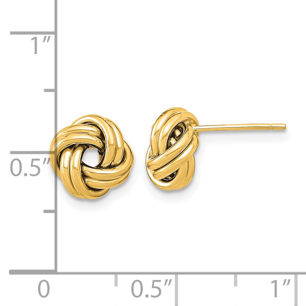 14k Polished Double Love Knot Post Earrings (TL1055)