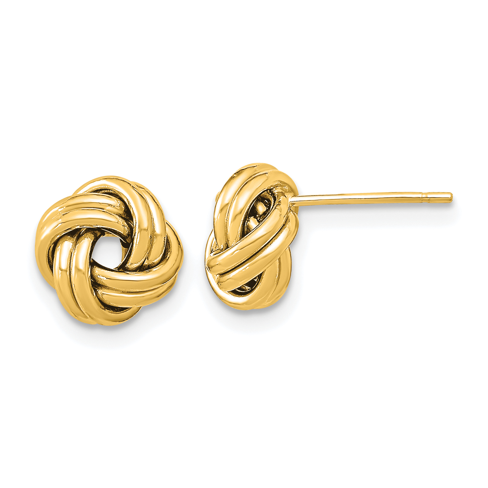 14k Polished Double Love Knot Post Earrings (TL1055)
