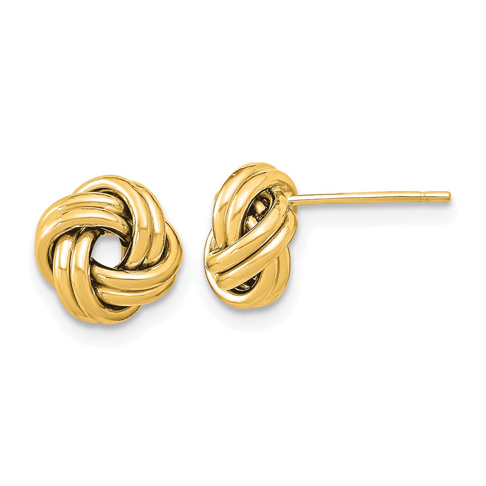 14k Polished Double Love Knot Post Earrings (TL1055)