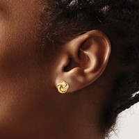 14K 9mm Polished Love Knot Post Earrings view 3