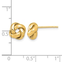 14K 9mm Polished Love Knot Post Earrings view 4