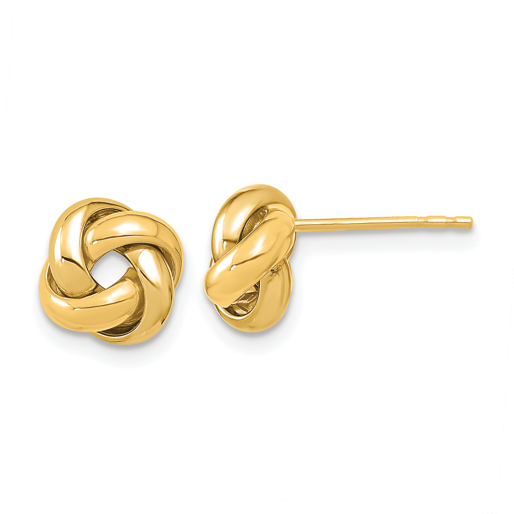 14K Polished Love Knot Post Earrings (TL1056)