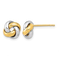 14K Two-tone 9mm Polished Love Knot Post Earrings view 1