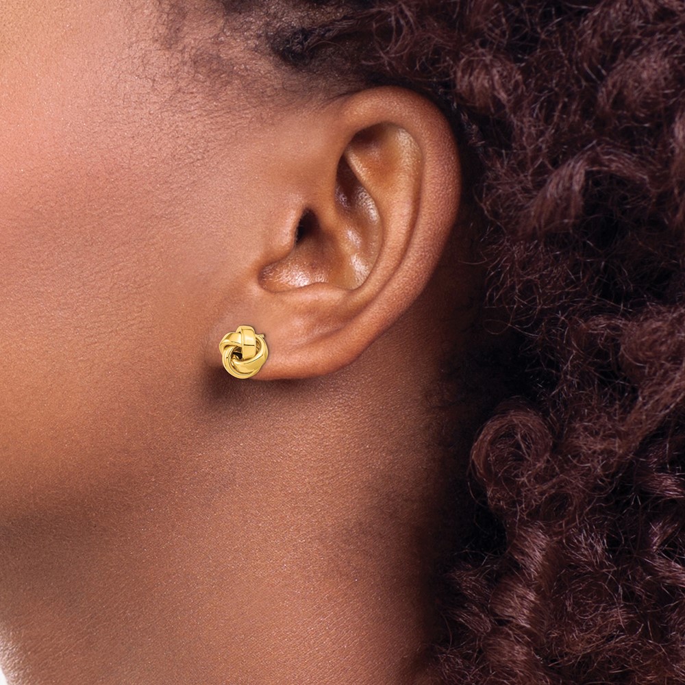 14k Polished Love Knot Post Earrings (TL1057)