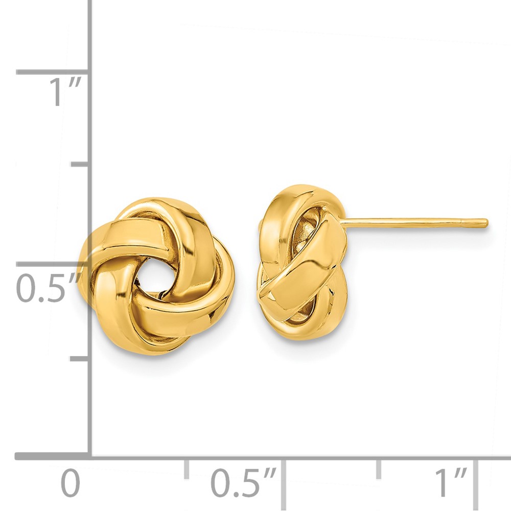 14k Polished Love Knot Post Earrings (TL1057)