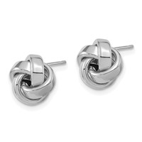 14K White Gold 10mm Polished Love Knot Post Earrings view 2