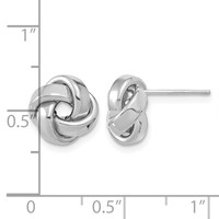 14K White Gold 10mm Polished Love Knot Post Earrings view 4