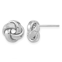 14K White Gold 10mm Polished Love Knot Post Earrings view 1