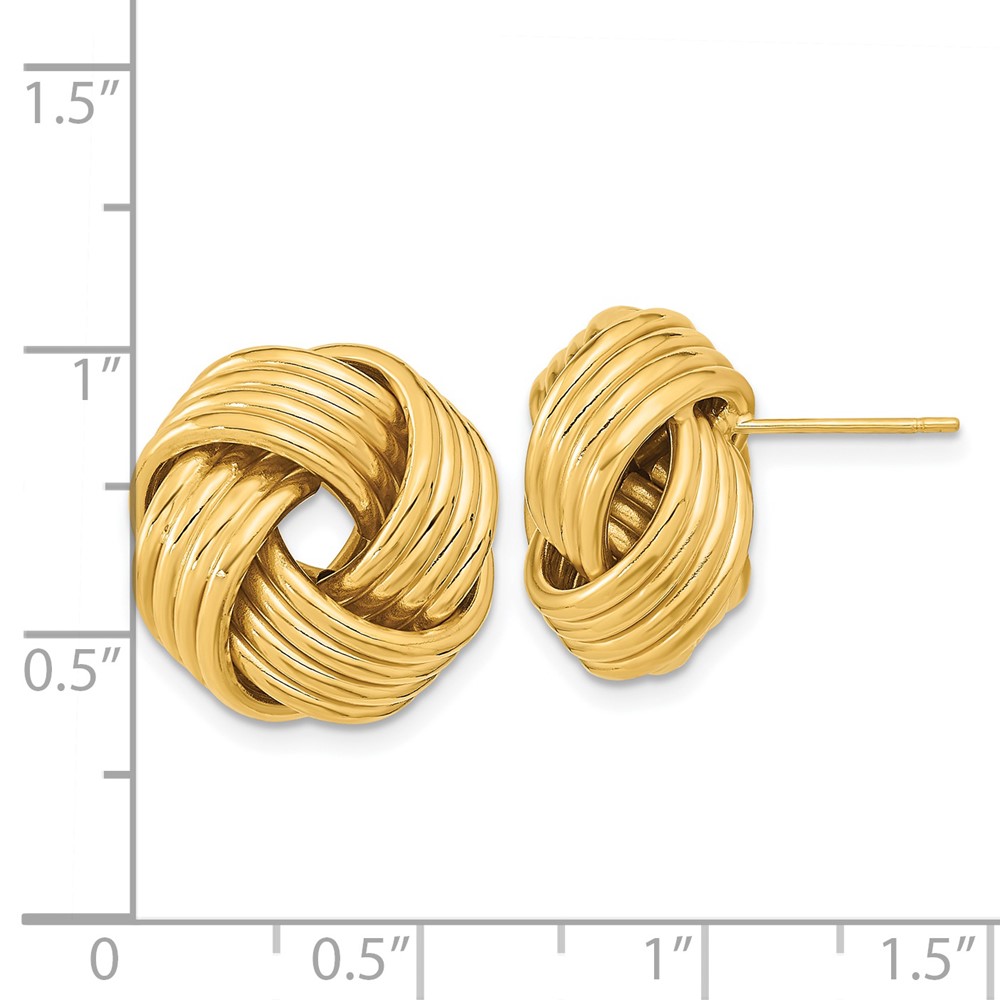 14k Polished Love Knot Post Earrings (TL1064)