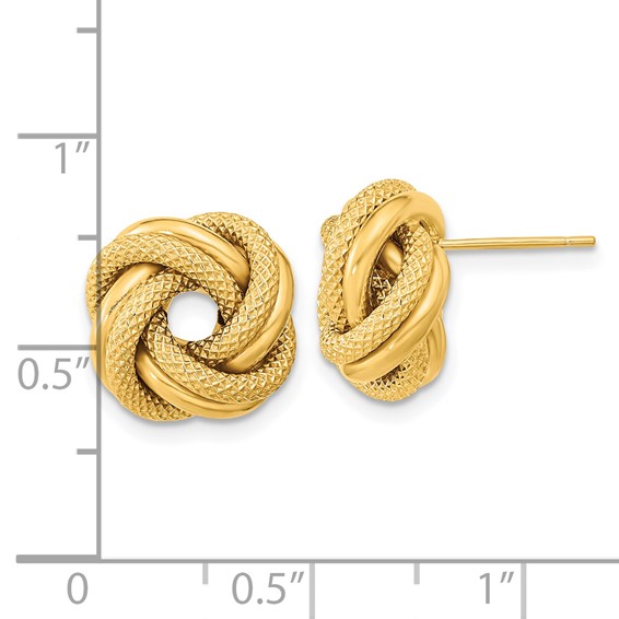 Gold Love Knot Post Earrings