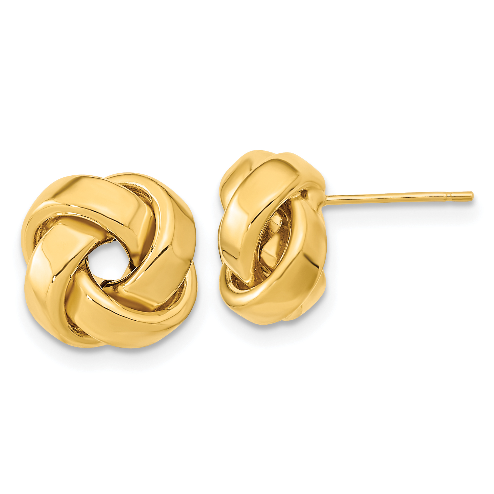 14k Polished Love Knot Post Earrings (TL1075)