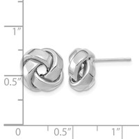 14K White Gold 12mm Polished Love Knot Post Earrings view 4