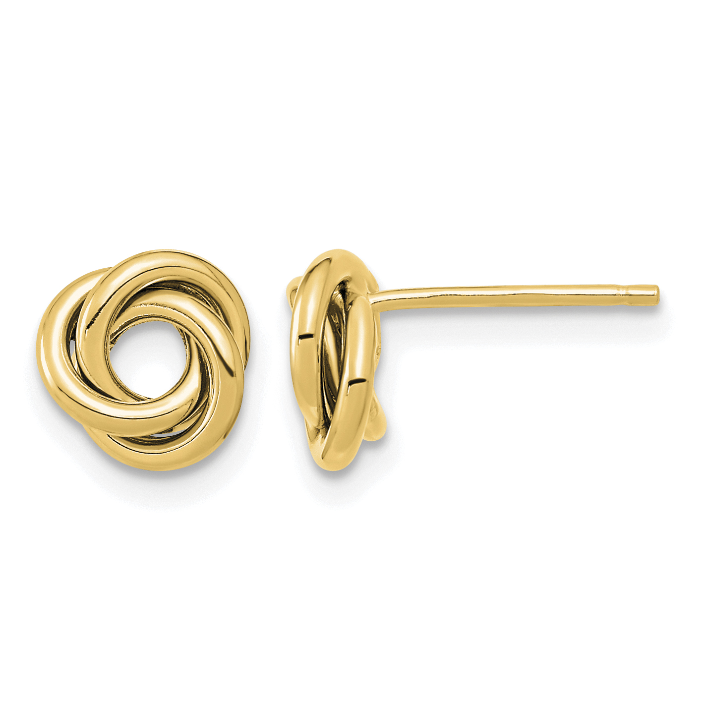 14K Polished Love Knot Post Earrings (TL1078)