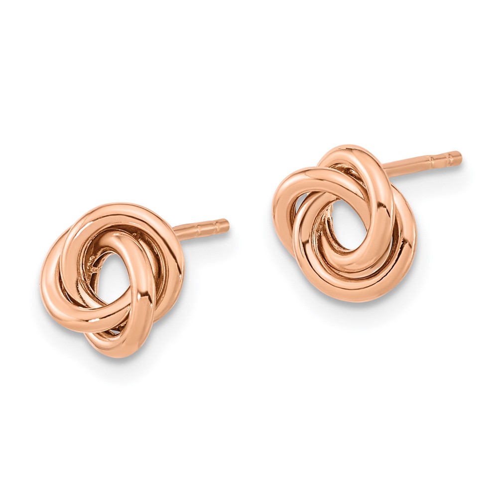 14k Rose Gold Polished Love Knot Post Earrings (TL1078R)