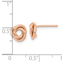 14K Rose Gold 8mm Polished Love Knot Post Earrings view 3