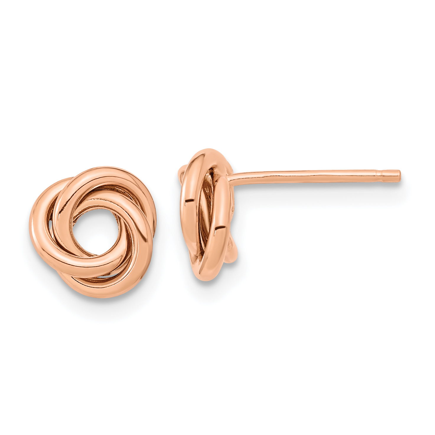14k Rose Gold Polished Love Knot Post Earrings (TL1078R)