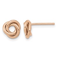 14K Rose Gold 8mm Polished Love Knot Post Earrings view 1