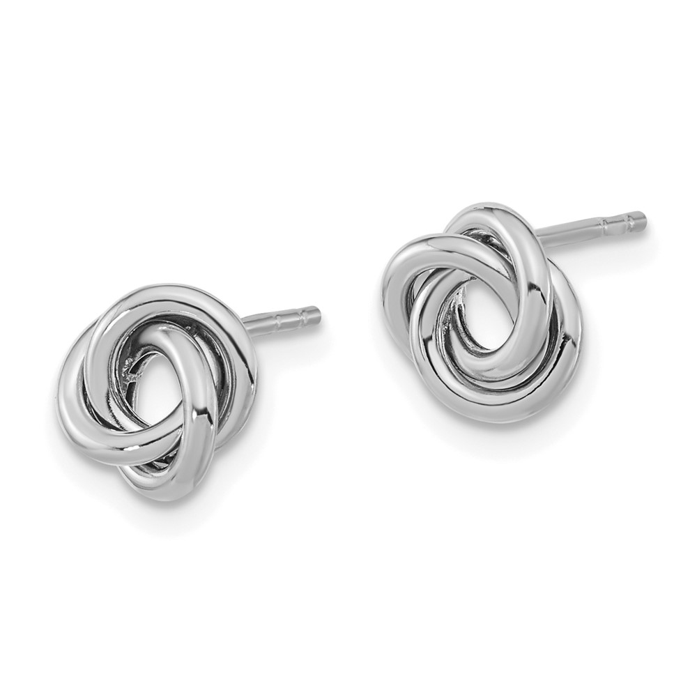 14k White Gold Polished Love Knot Post Earrings (TL1078W)