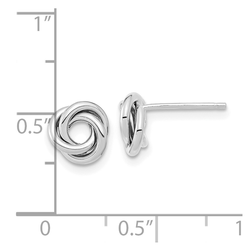 14k White Gold Polished Love Knot Post Earrings (TL1078W)