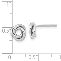 14K White Gold 8mm Polished Love Knot Post Earrings view 4