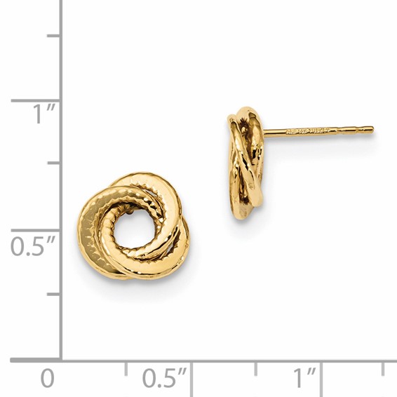 14k Gold Polished Love Knot Post Earrings